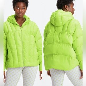 NWT Fabletics Quilted Hooded Puffer in Limeade 💚